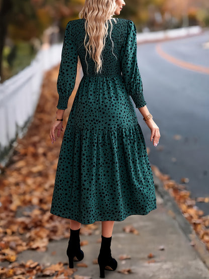 Women's Clothing Leopard Print Long Sleeve Dress