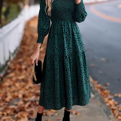 Women's Clothing Leopard Print Long Sleeve Dress